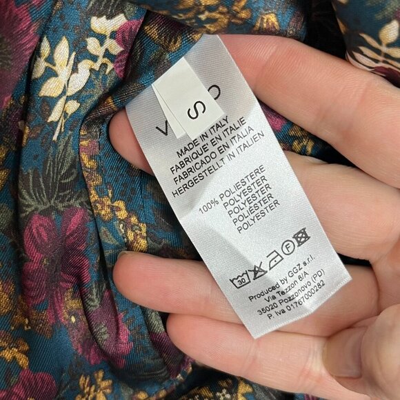 Vicolo One-Shoulder Long Sleeve Multi Color Floral Blouse Cropped Size Small - Picture 6 of 7